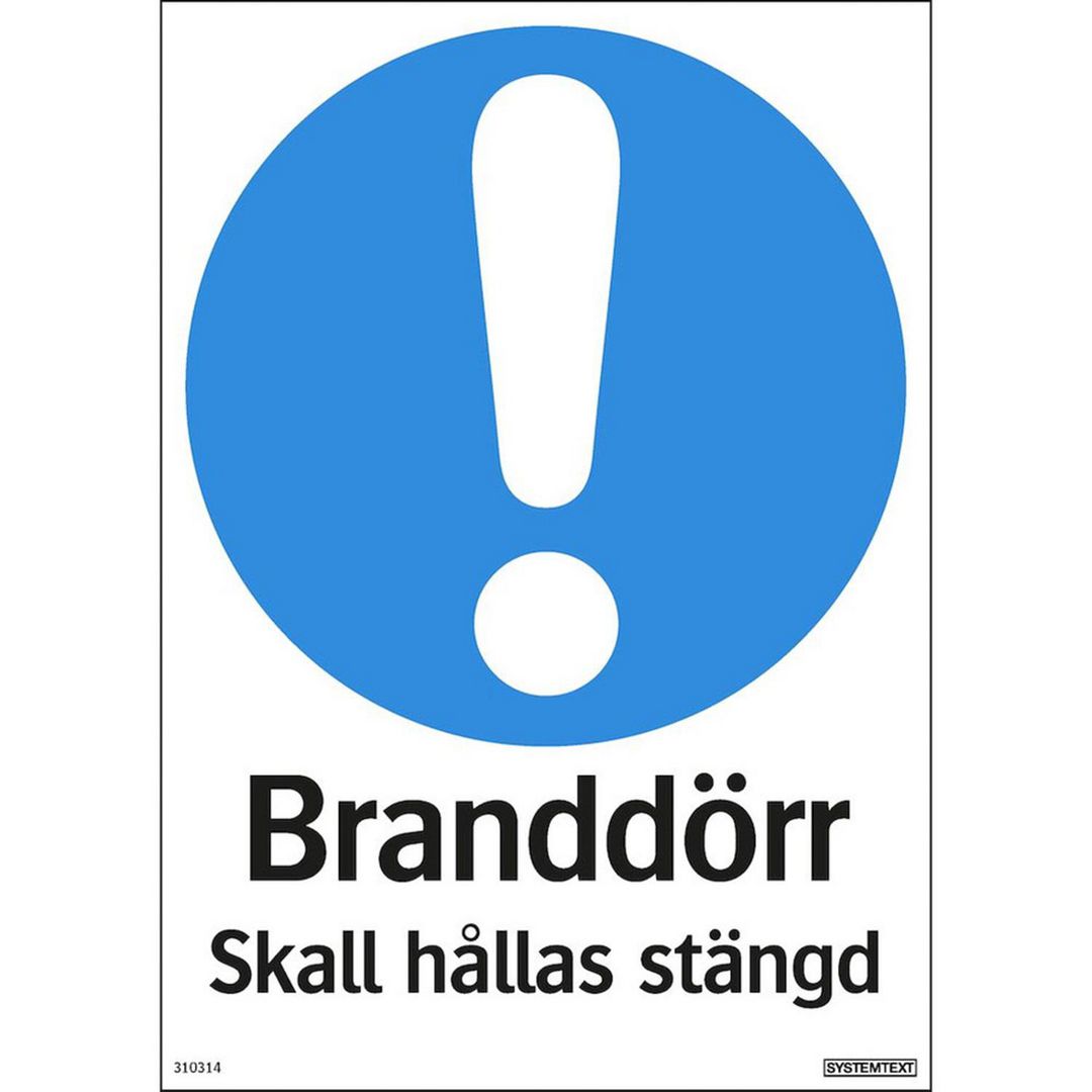 SYSTEMTEXT Skylt Branddörr stängd 210x297mm | Skyddsutrustning - Brandsäkerhet - Brandskyltar | Kontorsexperten