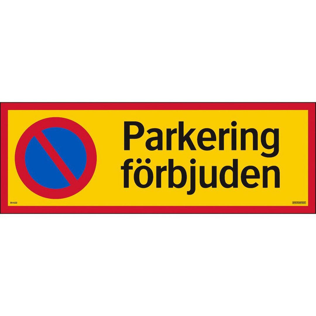 SYSTEMTEXT Skylt Parkering förbjuden alu 594x210 mm | Skyddsutrustning - Säkerhetsmärkning och skyltar - Skyltar | Kontorsexperten