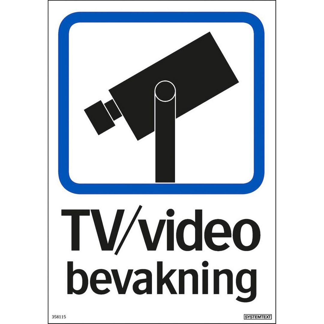 SYSTEMTEXT Dekal TV/video bevakning 148x210mm | Skyddsutrustning - Säkerhetsmärkning och skyltar - Skyltar | Kontorsexperten
