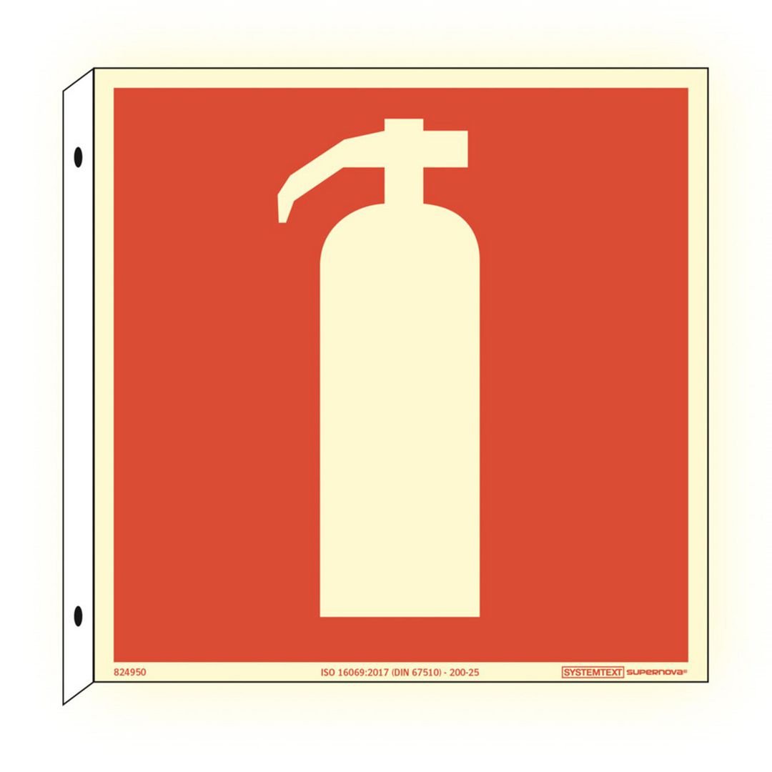 SYSTEMTEXT Skylt Brandsläckare Supernova AFS dubbel 210x210mm | Skyddsutrustning - Brandsäkerhet - Brandskyltar | Kontorsexperten