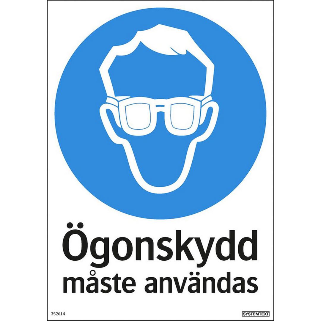 SYSTEMTEXT Skylt Skyddsglasögon 210x297mm | Skyddsutrustning - Säkerhetsmärkning och skyltar - Skyltar | Kontorsexperten