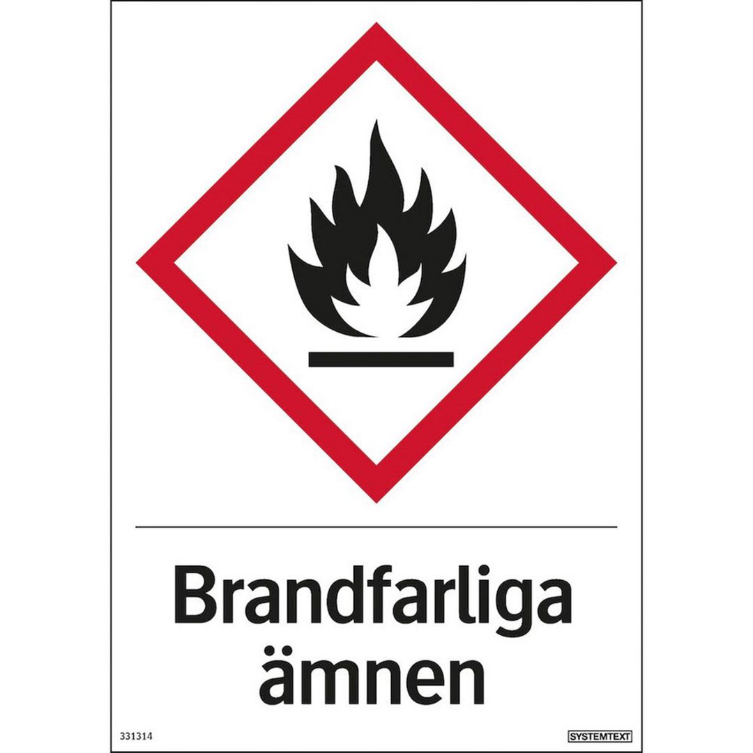 SYSTEMTEXT Skylt Brandfarliga ämnen 210x297mm | Skyddsutrustning - Brandsäkerhet - Brandskyltar | Kontorsexperten