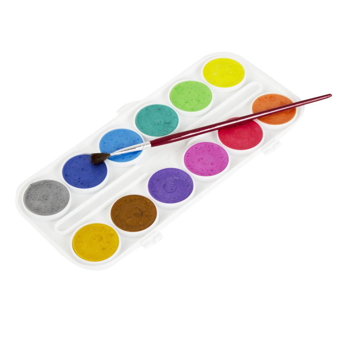SENSE Vattenfärglåda pärlemo 12 färger | Skola och förskola - Målarfärg och tillbehör - Färgblock | Kontorsexperten