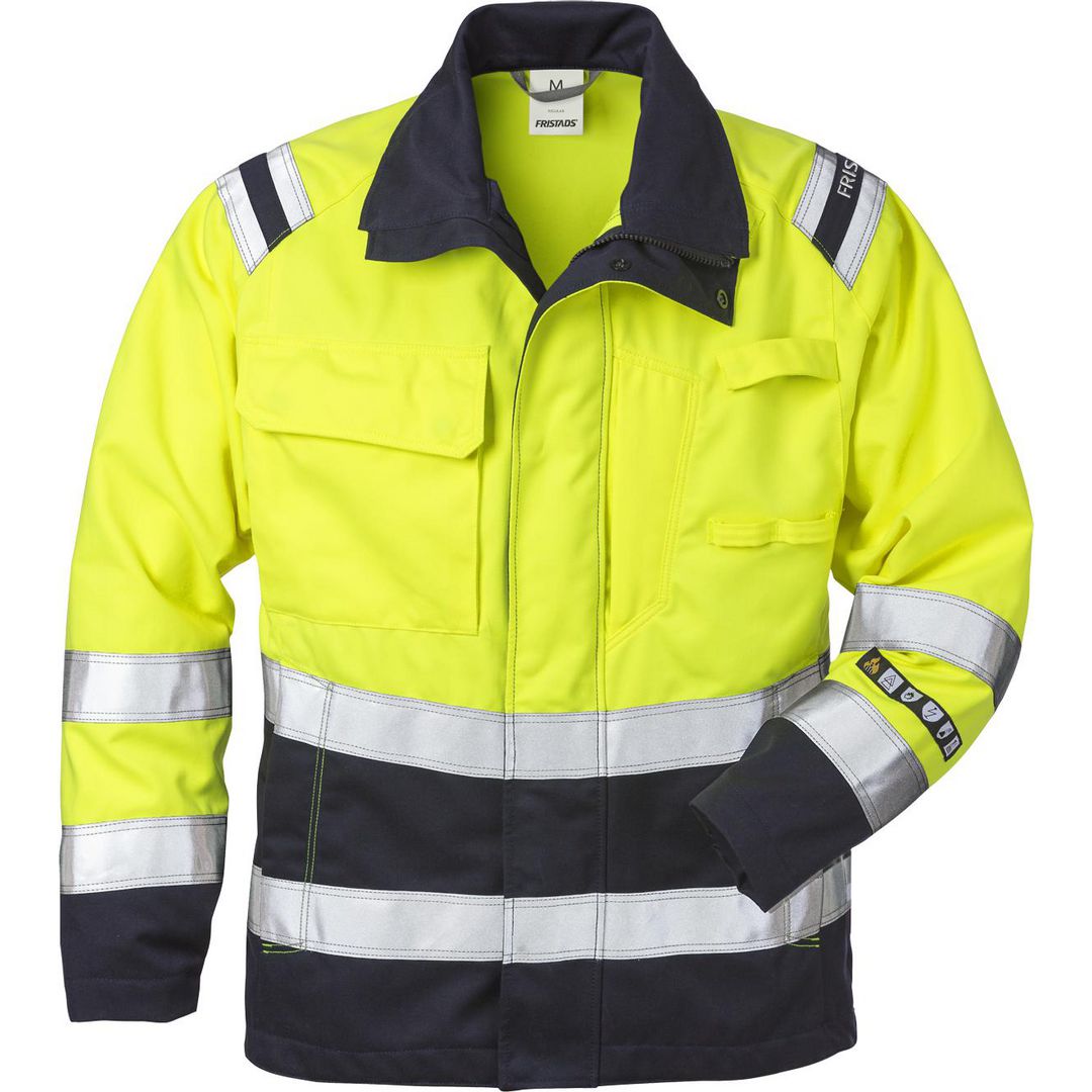 FRISTADS Jacka Flam 4275 Kl3 Dam Gul/Marin 2XL | Arbetskläder - Arbetsjackor - Flamskyddsjackor | Kontorsexperten