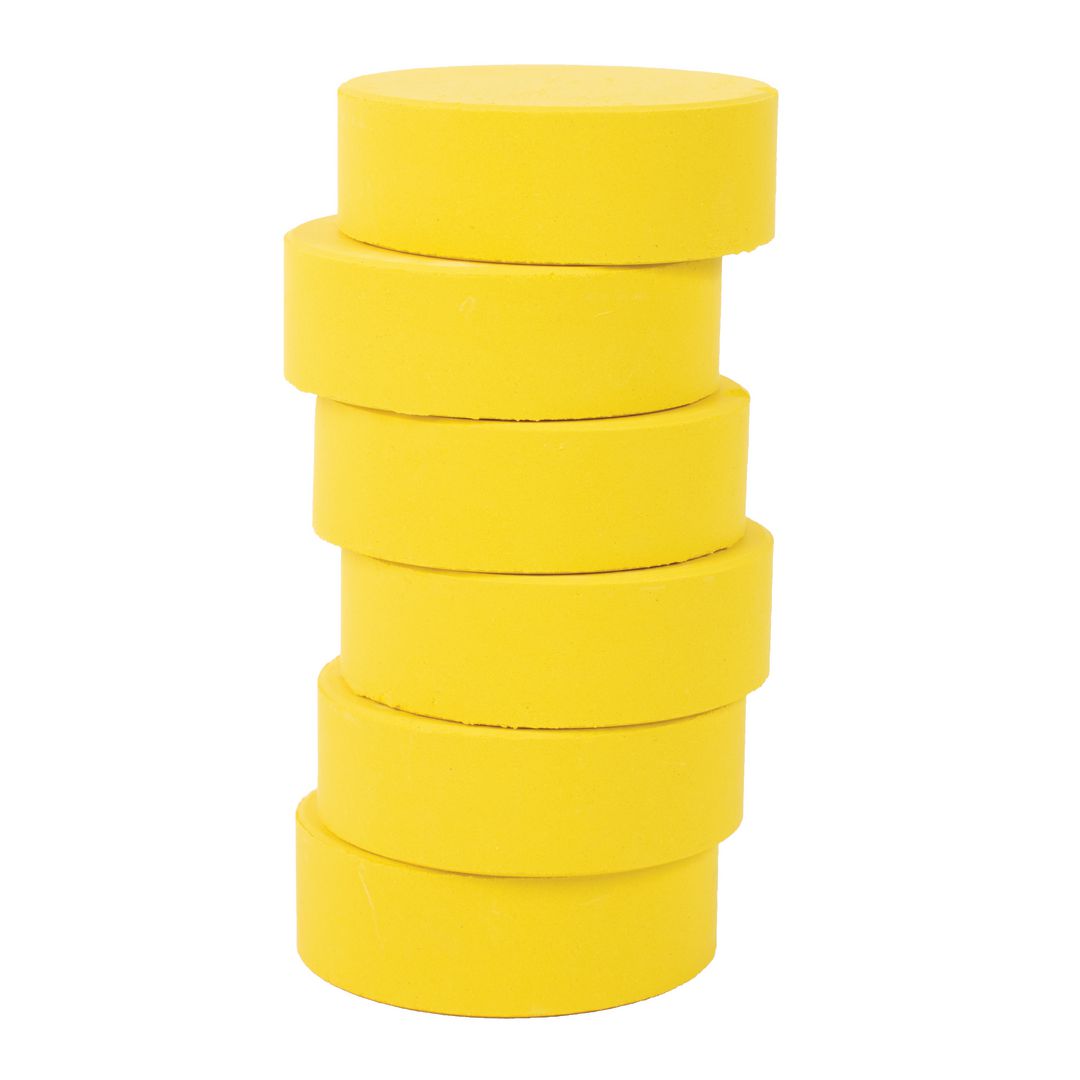 PLAYBOX Färgpuckar 57mm, gul 6/fp | Skola och förskola - Målarfärg och tillbehör - Färgblock | Kontorsexperten