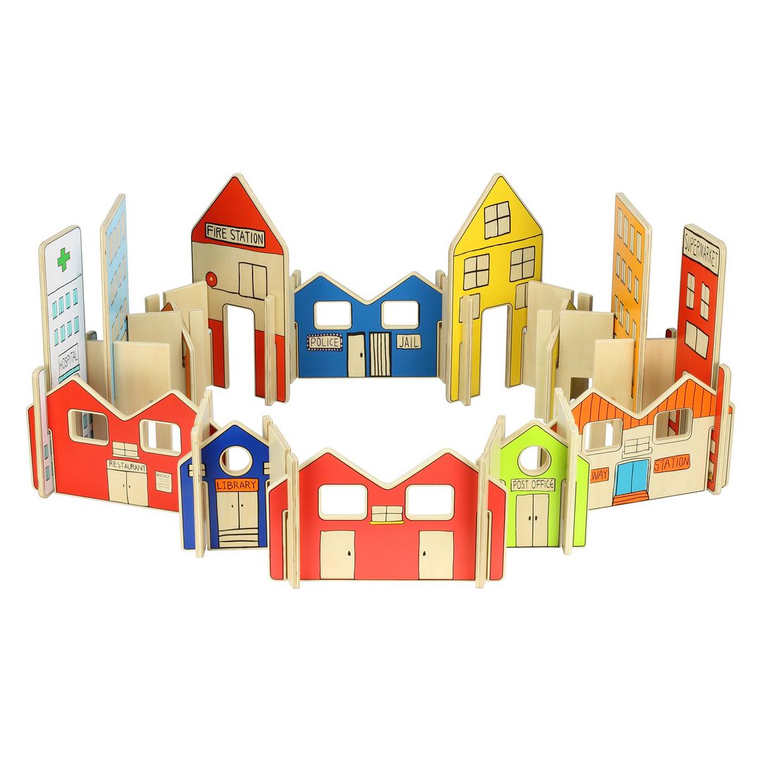 Byggset stad 26 delar | Skola och förskola - Lekmaterial - Bygglek, konstruktion och mosaik | Kontorsexperten