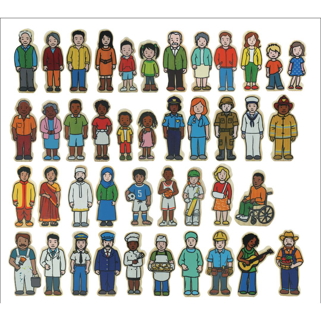 Människor i trä 42/fp | Skola och förskola - Lekmaterial - Lekfigurer - Övriga | Kontorsexperten