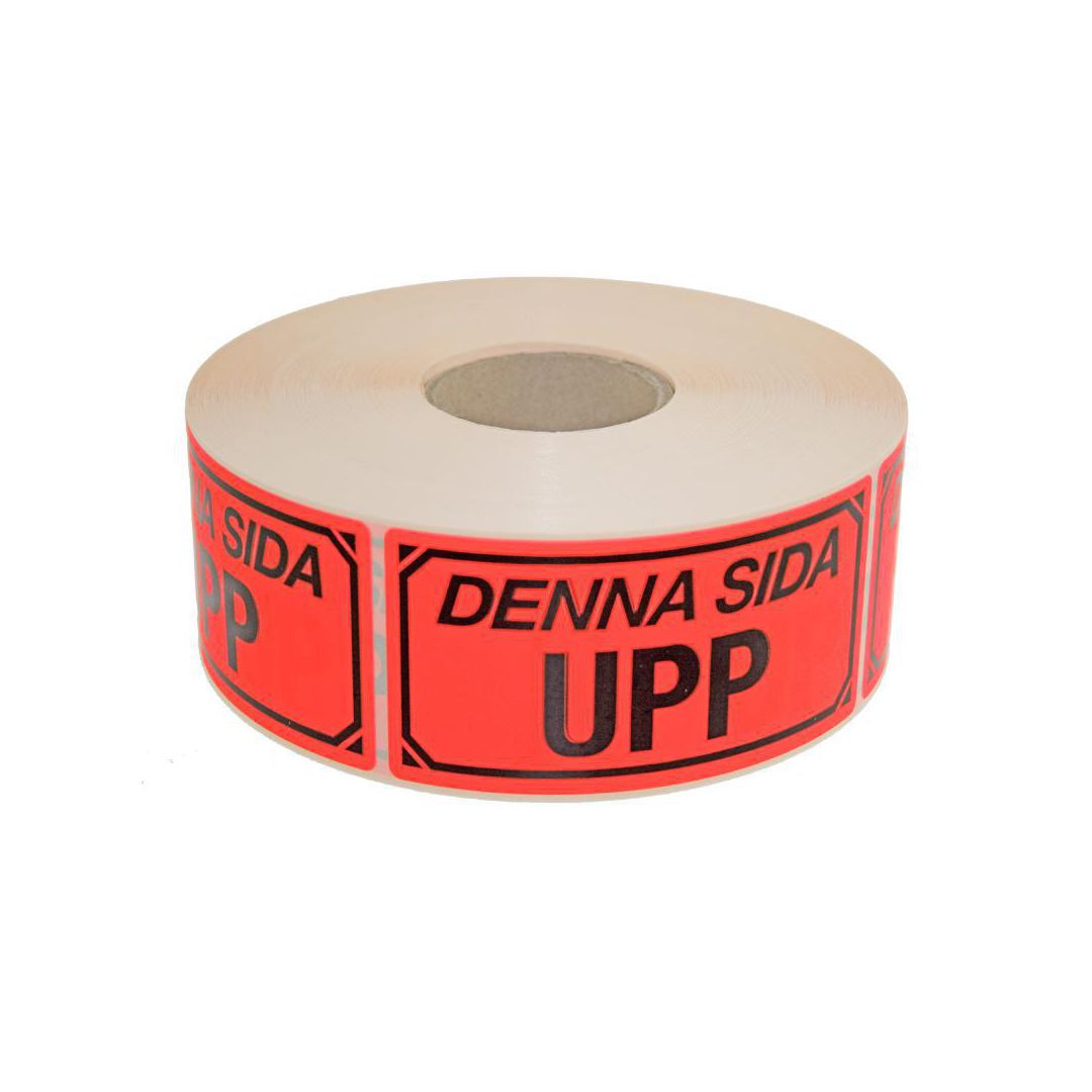 Varningsetikett Denna sida upp 1000/rl | Emballage och lagerutrustning - Etiketter och godsmärkning - Specialetiketter | Kontorsexperten