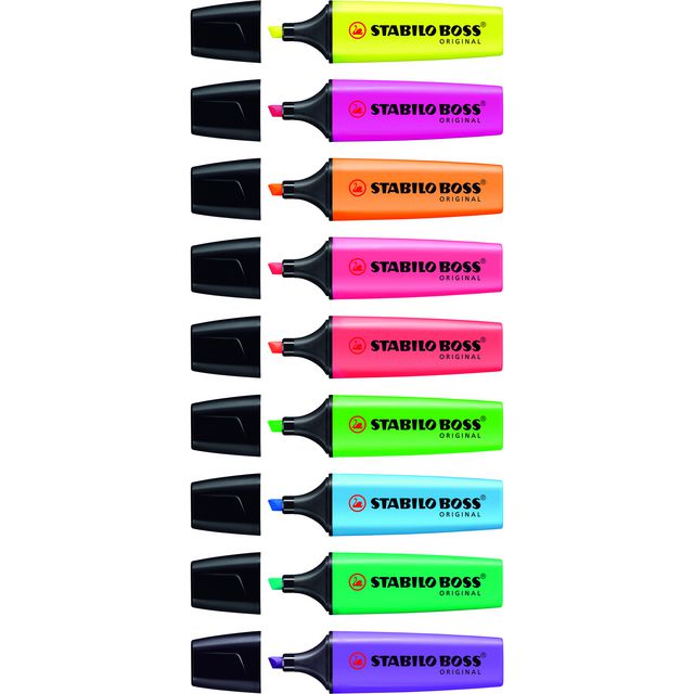 STABILO Överstrykningspenna BOSS Original blå snedskuren spets 2+5mm | Kontorsmaterial - Pennor - Överstrykningspennor | Kontorsexperten