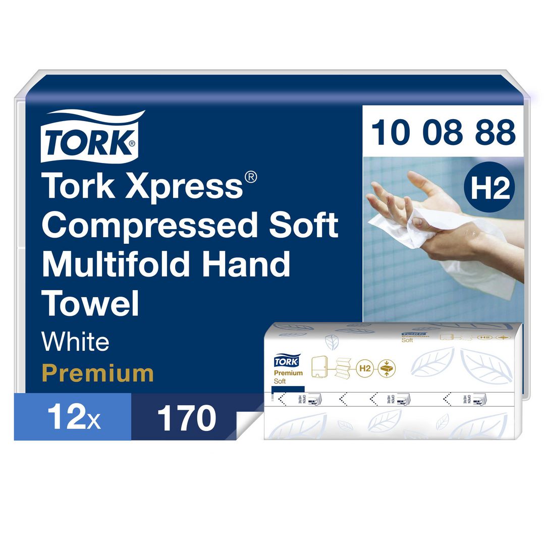 TORK Pappershandduk Xpress Komprimerad Mjuk Multifold Premium H2 2040/fp | Städ och hygien - Toalettpapper och torkpapper - Pappershanddukar | Kontorsexperten