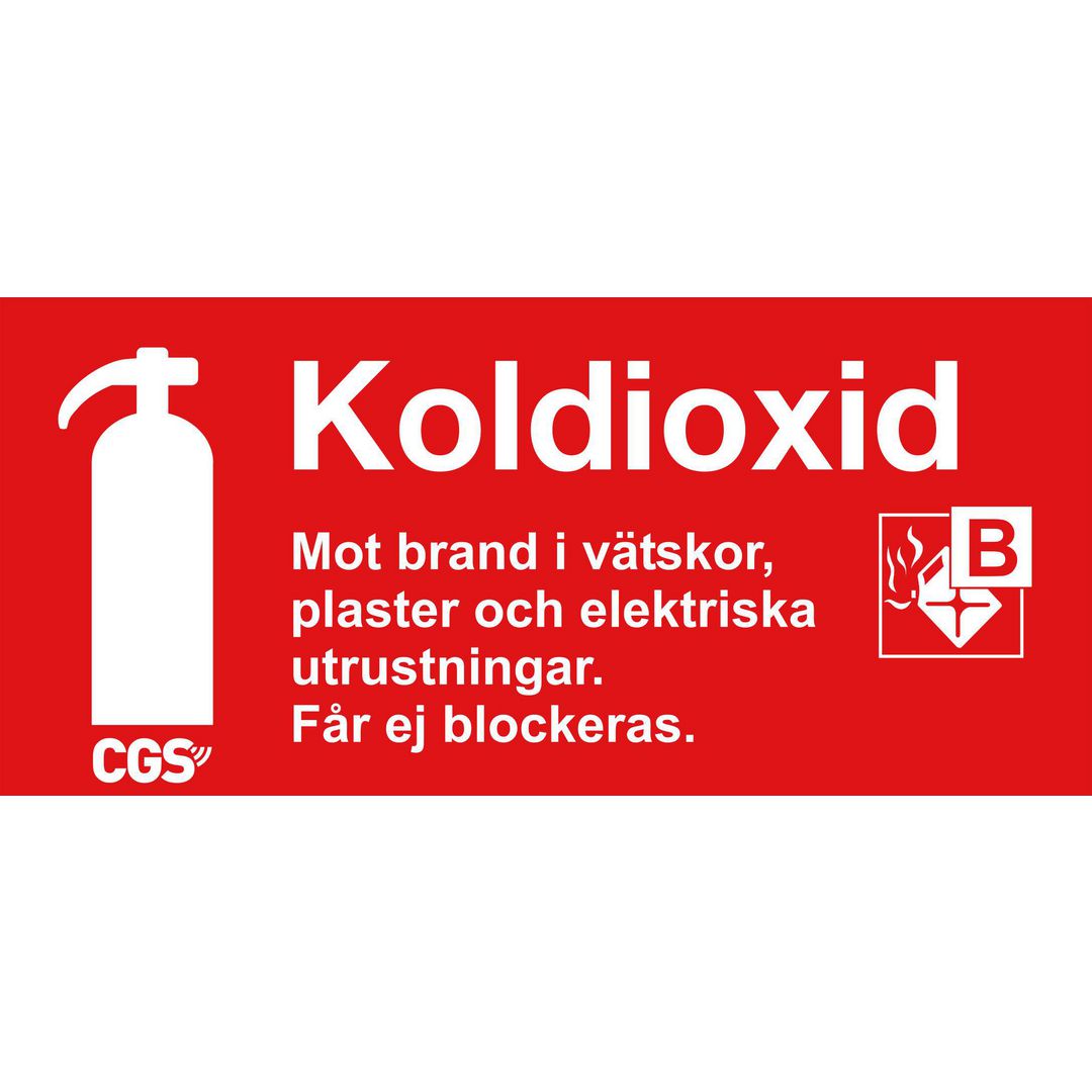 HOUSEGARD Skylt Brandsläckare Koldioxid 10x20cm | Skyddsutrustning - Brandsäkerhet - Brandskyltar | Kontorsexperten