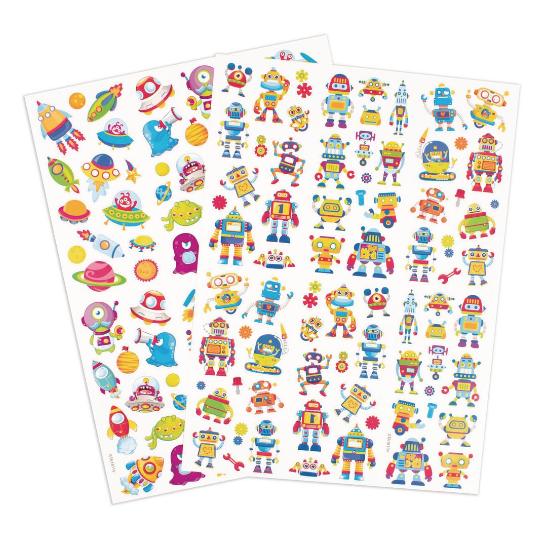 PLAYBOX Stickers robotar och rymdfigurer 154/fp | Skola och förskola - Hobbymaterial - Bokmärken och stickers | Kontorsexperten