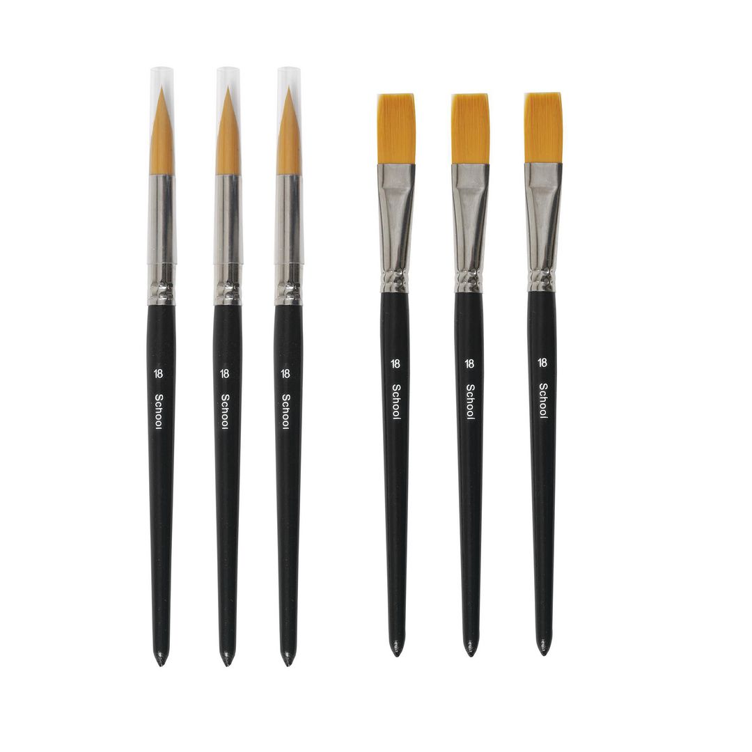 PLAYBOX Syntetpenslar nr 18 6/fp | Skola och förskola - Målarfärg och tillbehör - Penslar | Kontorsexperten