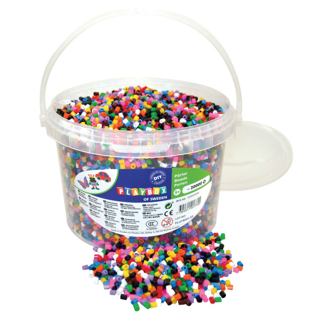 PLAYBOX Rörpärlor färgmix 20 000/fp | Skola och förskola - Hobbymaterial - Nabbipärlor - Rörpärlor | Kontorsexperten