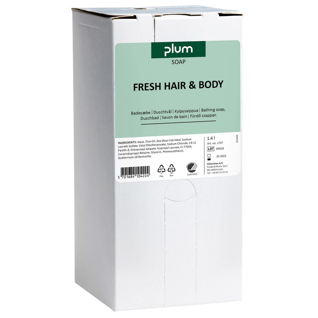 PLUM Duschtvål Hair & Body 1,4L | Städ och hygien - Tvål och hygien - Duschtvål och Shampoo | Kontorsexperten