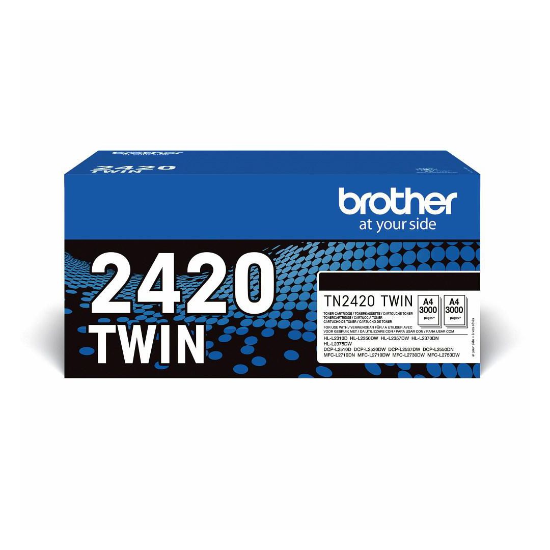 BROTHER Toner TN2420 2x3K svart 2/fp | Toner och bläck - Tonerkassetter - Toner Brother | Kontorsexperten
