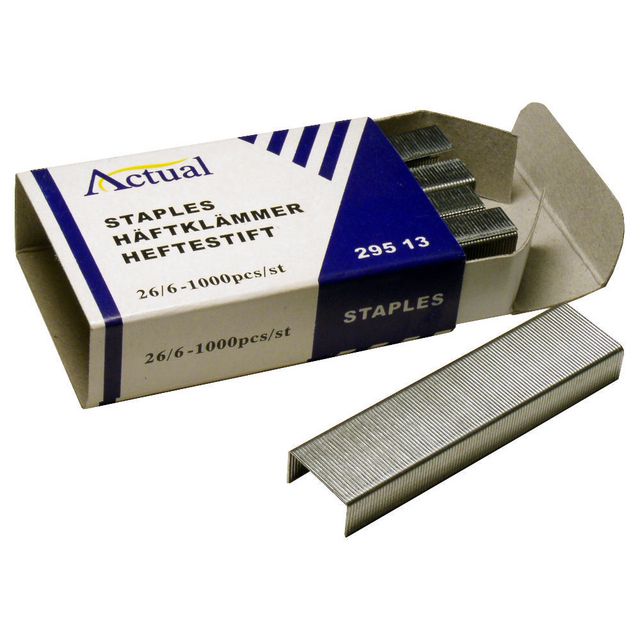 Actual Häftklammer (26/6) 1000/fp | Kontorsmaterial - Till skrivbordet - Häftklammer och tillbehör | Kontorsexperten