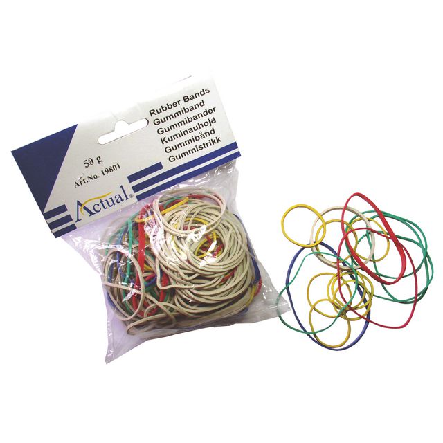 Gummiband blandad storlek 50g | Emballage och lagerutrustning - Bindgarn gummiband och stift - Gummiband | Kontorsexperten