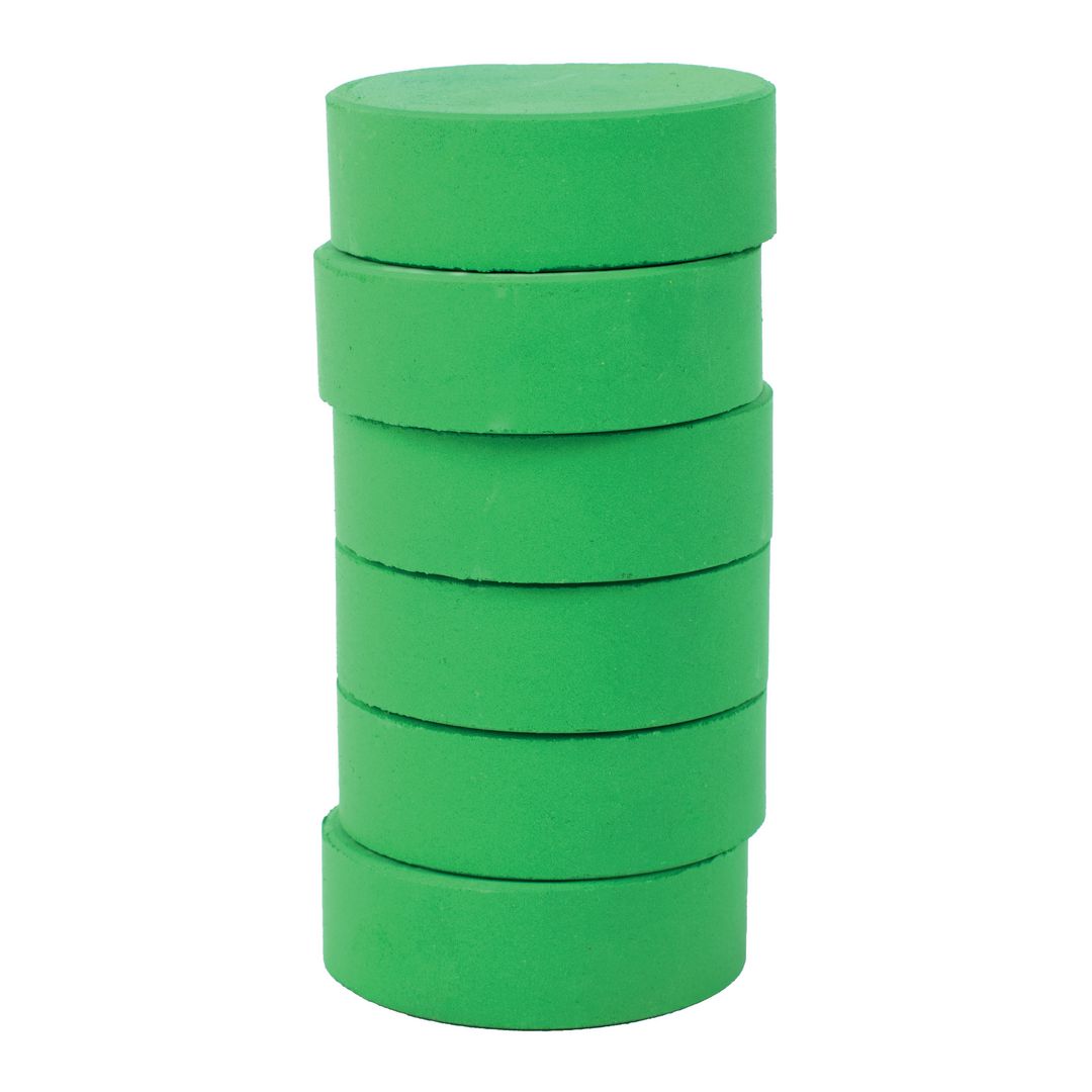 PLAYBOX Färgpuckar 57mm, grön 6/fp | Skola och förskola - Målarfärg och tillbehör - Färgblock | Kontorsexperten