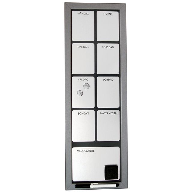 Planeringstavla i whiteboard, 200 mm x 600 mm, magnetisk, silver | Kontorsmöbler och inredning - Whiteboardtavlor och tillbehör - Whiteboardtavlor - Planering | Kontorsexperten