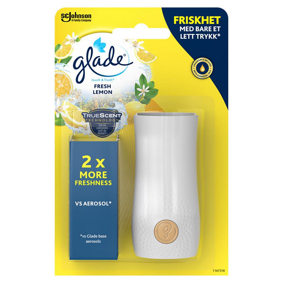 GLADE Dispenser Luktförbättrare Citrus startkit 10ml | Städ och hygien - Luktförbättrare - Doftdispenser och refill | Kontorsexperten