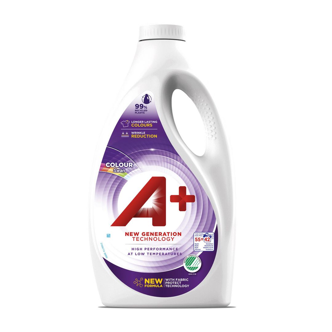 A+ Tvättmedel Color, flytande kulörtvätt, 2,2L | Städ och hygien - Tvättmedel och klädvård - Tvättmedel | Kontorsexperten