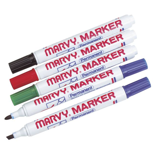 MARVY Märkpenna Permanent, 1 - 1,5 mm linjebredd, svart | Kontorsmaterial - Pennor - Märkpennor - Rund spets | Kontorsexperten