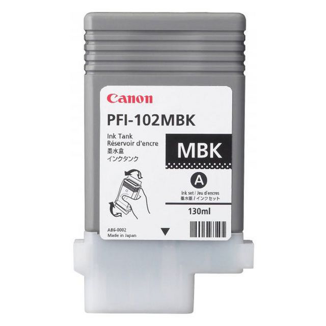 CANON Bläckpatron, PFI-102 MBK, matt svart, singelförpackning, 0894B001 | Toner och bläck - Bläckpatroner - Bläckpatroner Canon | Kontorsexperten