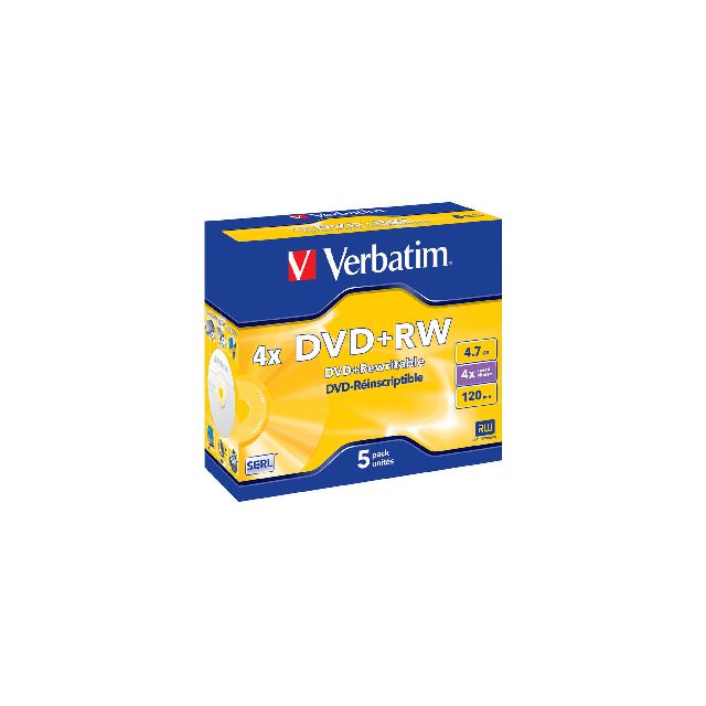 VERBATIM DVD+RW 4,7GB 5/fp | Datorprodukter - Lagring - DVD-skivor | Kontorsexperten