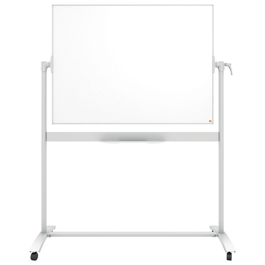 NOBO Whiteboard, mobil, magnetisk stålyta, Nano Clean™, dubbelsidig, 1 200 x 900 mm, vit | Kontorsmöbler och inredning - Whiteboardtavlor och tillbehör - Whiteboardtavlor - Lackerad stål | Kontorsexperten