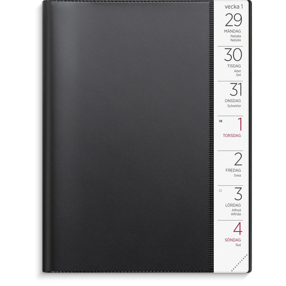 BURDE Stor Veckokalender 2026 plast svart | Almanackor och kalendrar - Veckokalendrar - Stora veckokalendrar | Kontorsexperten