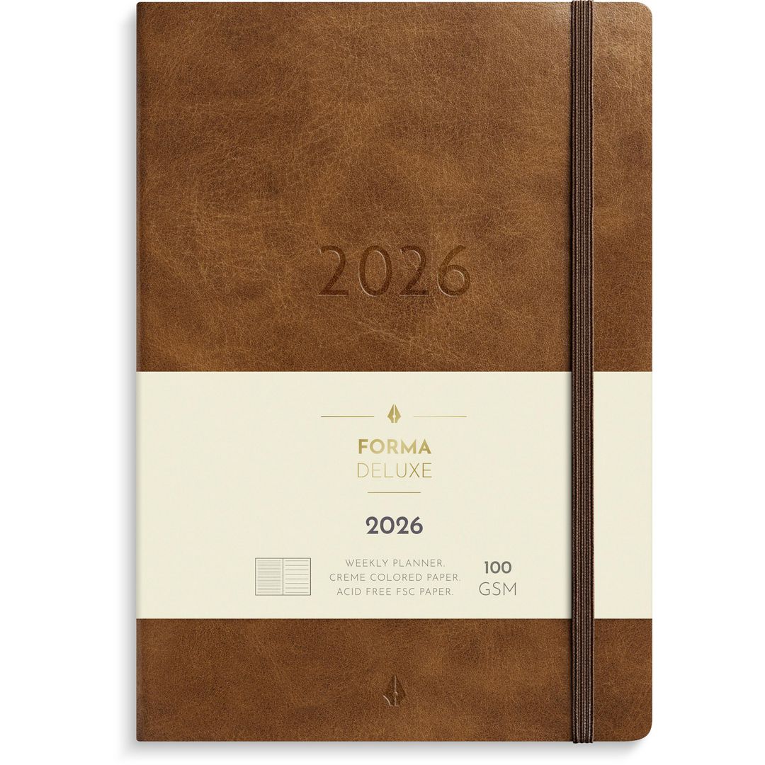 Burde Stor Veckokal. Forma Deluxe 2026 brun | Almanackor och kalendrar - Veckokalendrar - Stora veckokalendrar | Kontorsexperten