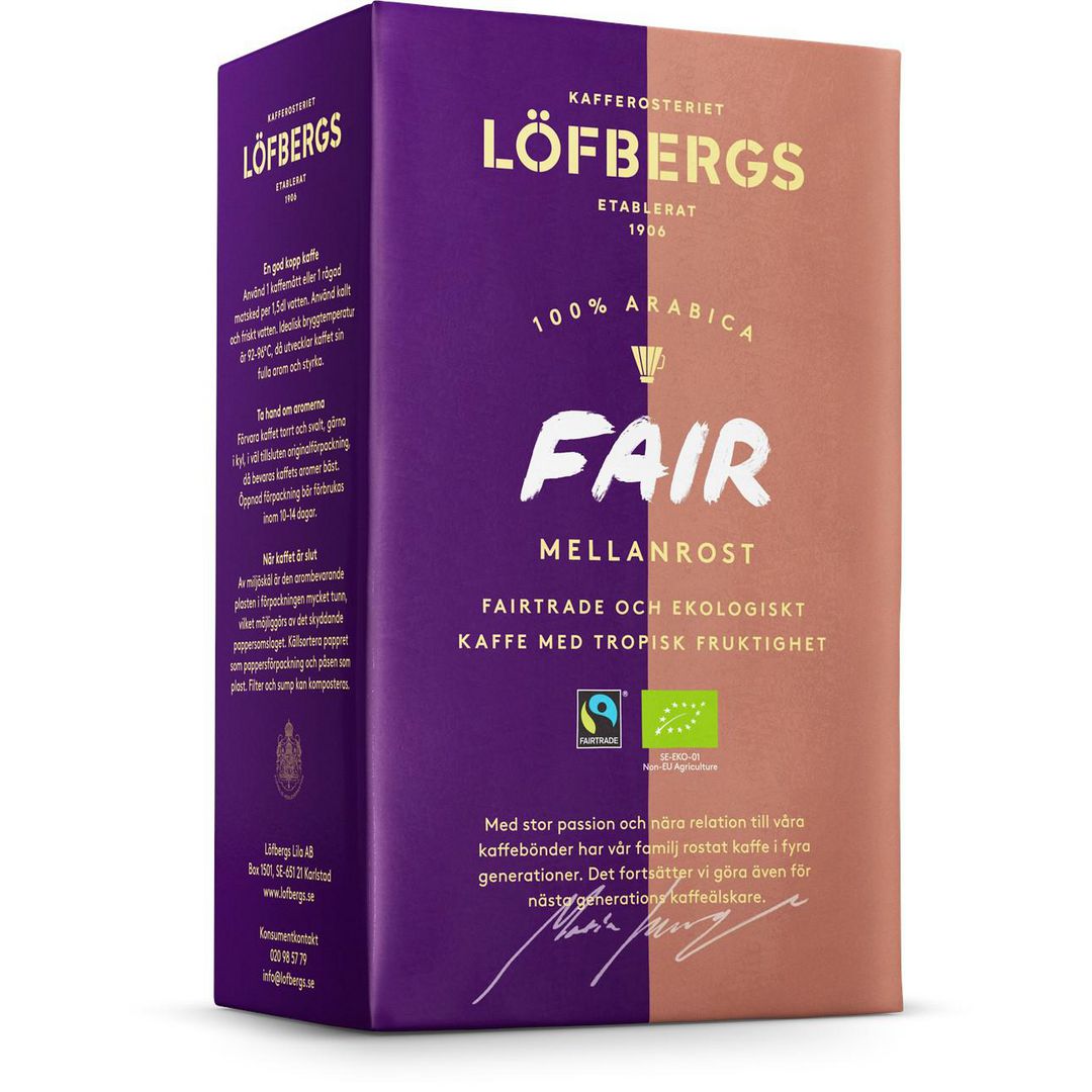 LÖFBERGS Kaffe Fair Mellan Eko/FT 450g | Kök och servering - Kaffe och te - Bryggkaffe | Kontorsexperten