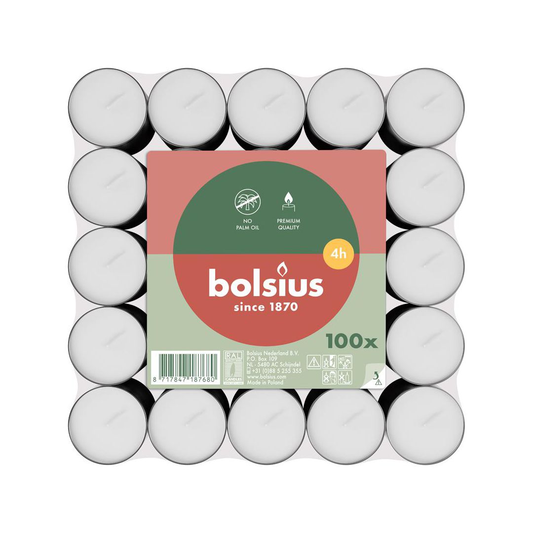 BOLSIUS Värmeljus 4h 100/fp | Kök och servering - Ljus och tillbehör - Värmeljus | Kontorsexperten