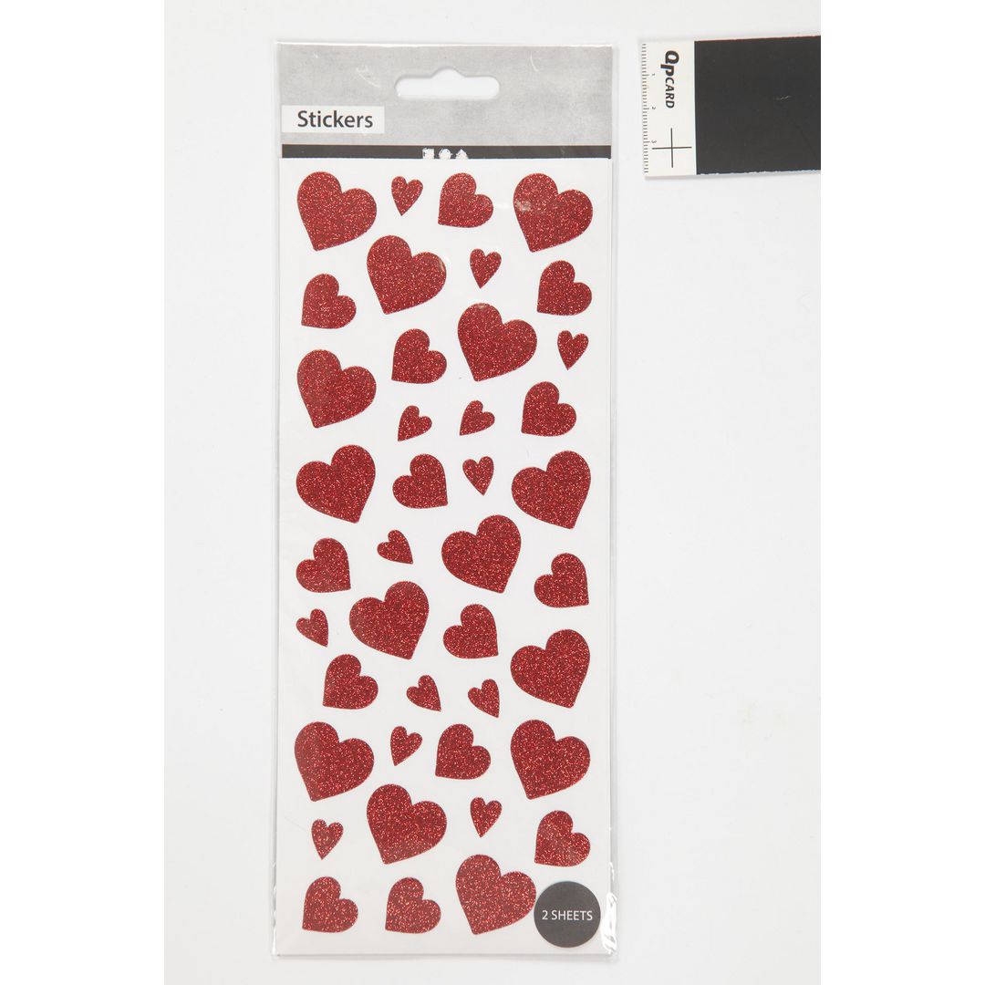 Glitterstickers röd hjärtan 84/fp 84/fp | Skola och förskola - Hobbymaterial - Bokmärken och stickers | Kontorsexperten