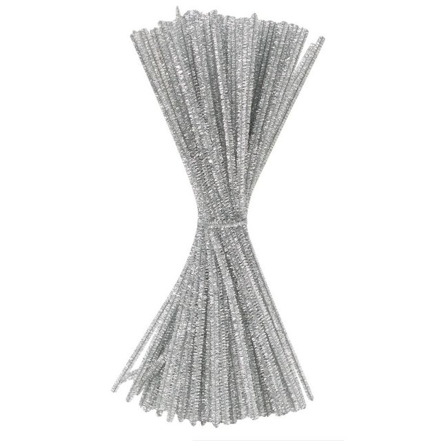 PLAYBOX Piprensare glitter 30cm silver 100/fp | Skola och förskola - Hobbymaterial - Piprensare | Kontorsexperten