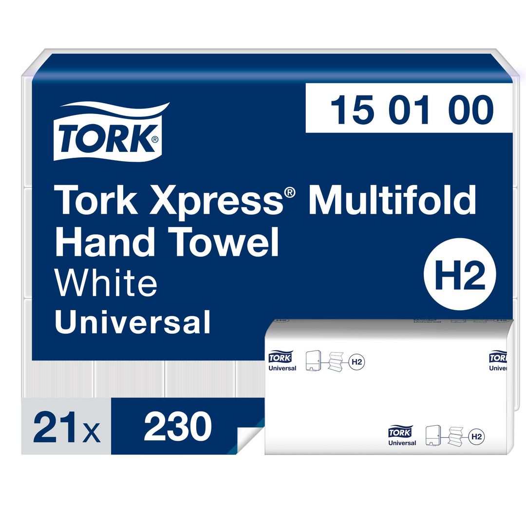 TORK Pappershandduk Advanced Xpress Universal H2 vit 4830/fp | Städ och hygien - Toalettpapper och torkpapper - Pappershanddukar | Kontorsexperten