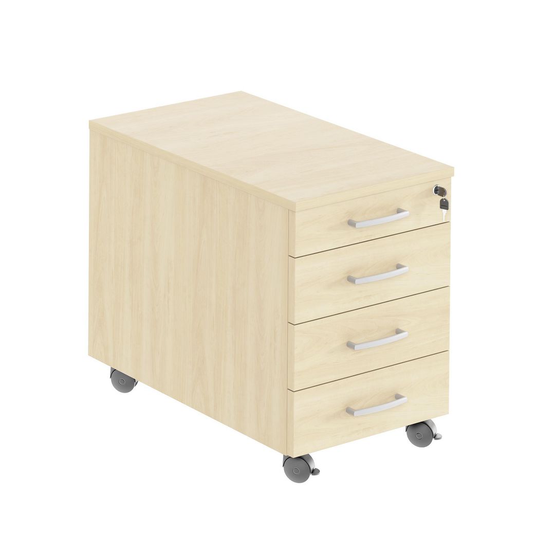 DENORD DESIGN Hurts mobil 4 lådig, djup 600mm björk | Kontorsmöbler och inredning - Bord och hurtsar - Hurtsar | Kontorsexperten