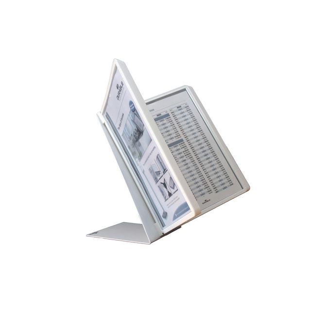 DURABLE Displayställ, polypropylen, A4, 10 paneler och titelhållare, vitt | Kontorsmaterial - Till skrivbordet - Bordsställ och panelsystem | Kontorsexperten