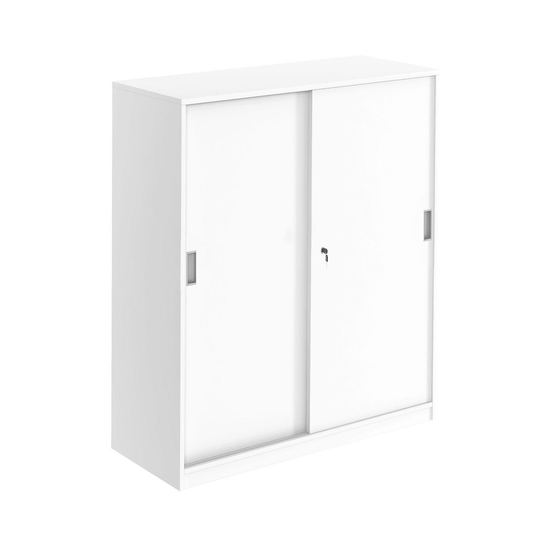 DENORD DESIGN Skjutdörrskåp 3xA4 1200 mm vit | Kontorsmöbler och inredning - Skåp och hyllor - Skåp | Kontorsexperten