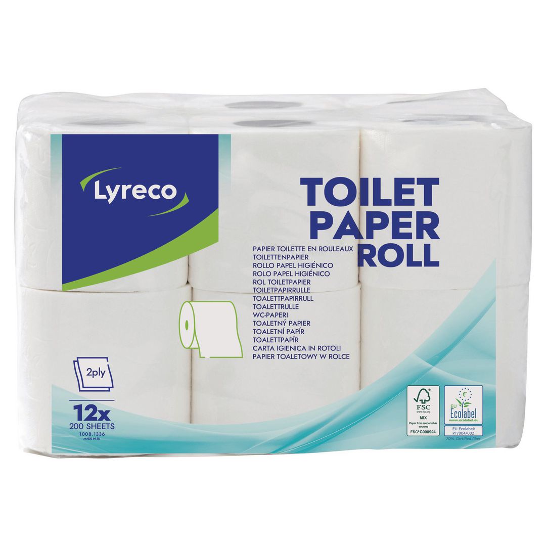 LYRECO Toalettpapper 2-lagers vit 12/fp | Städ och hygien - Toalettpapper och torkpapper - Toalettpapper - rulle | Kontorsexperten
