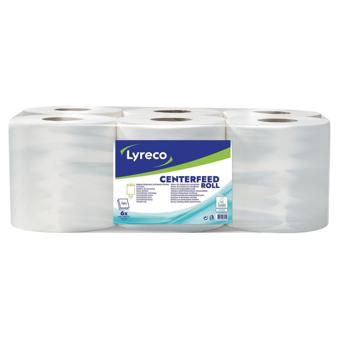 LYRECO Torkrulle Maxi Centerfeed 2-lagers vit 6/fp | Städ och hygien - Toalettpapper och torkpapper - Torkrullar | Kontorsexperten