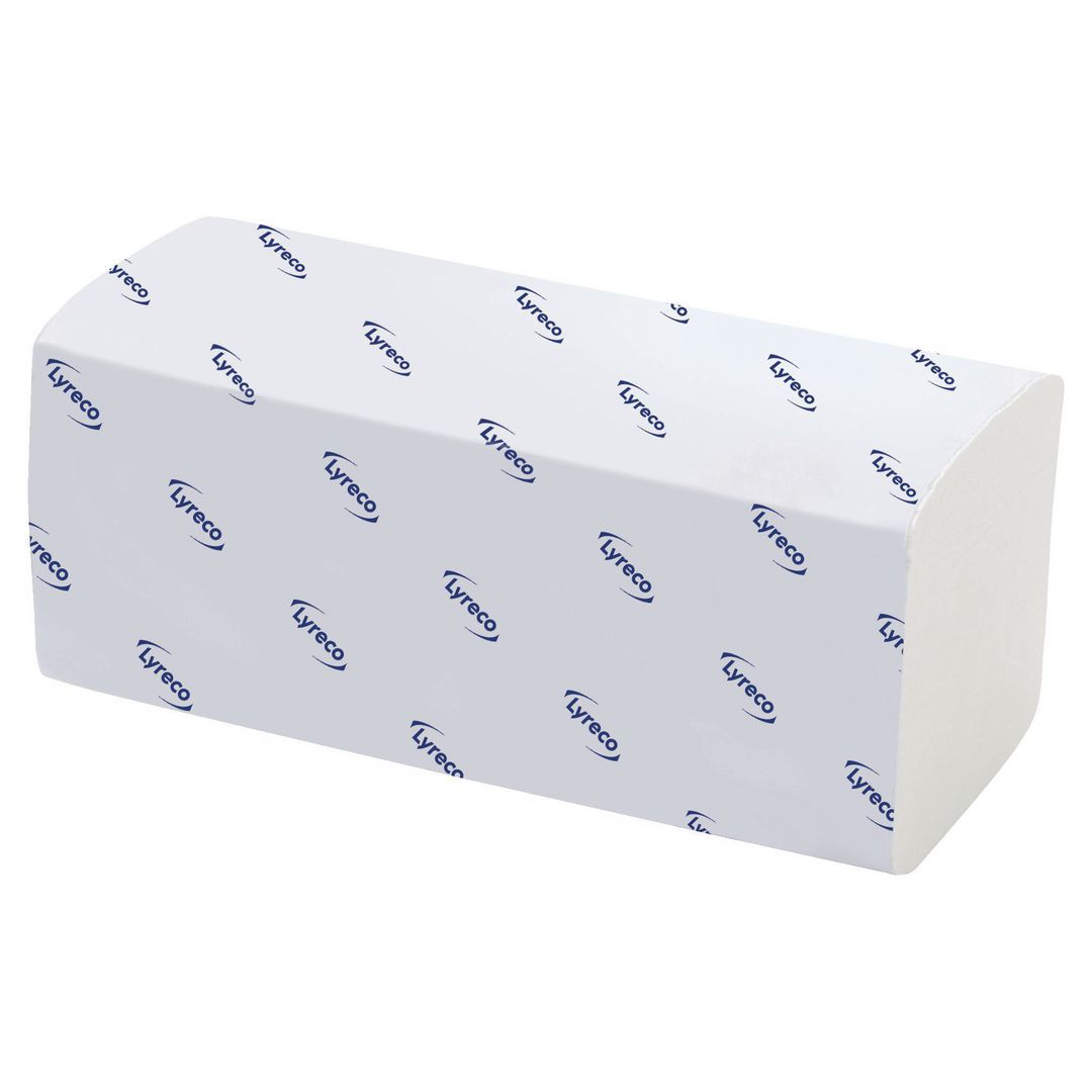 LYRECO Pappershandduk singlefold 2-lagers vit 3800/fp | Städ och hygien - Toalettpapper och torkpapper - Pappershanddukar | Kontorsexperten