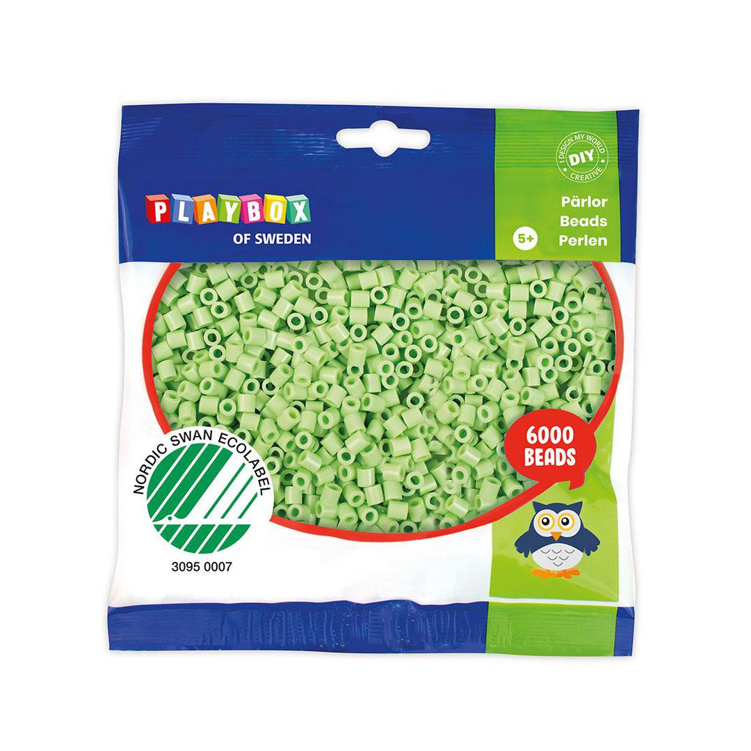 PLAYBOX Rörpärlor pastellgrön 6000/fp | Skola och förskola - Hobbymaterial - Nabbipärlor - Rörpärlor | Kontorsexperten