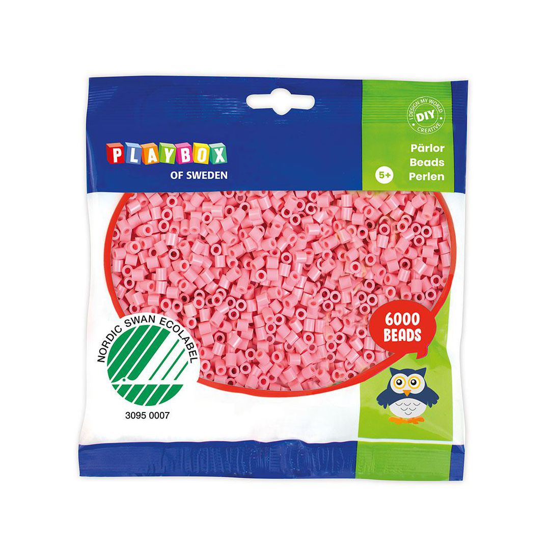 PLAYBOX Rörpärlor pastellrosa 6000/fp | Skola och förskola - Hobbymaterial - Nabbipärlor - Rörpärlor | Kontorsexperten