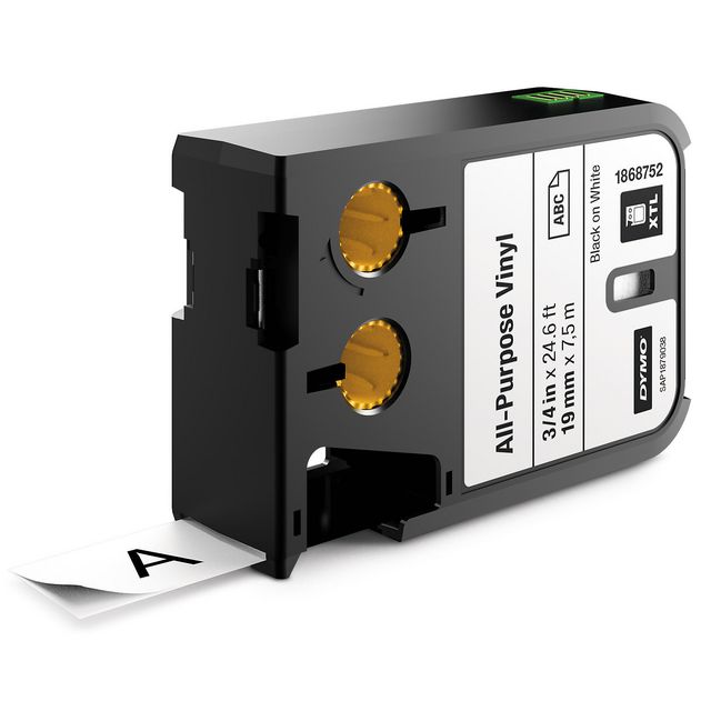 DYMO Tape XTL 19mm svart på vit 7m 1868752 | Kontorsmaskiner - Märkmaskiner och tape - Tape - Dymo XTL | Kontorsexperten