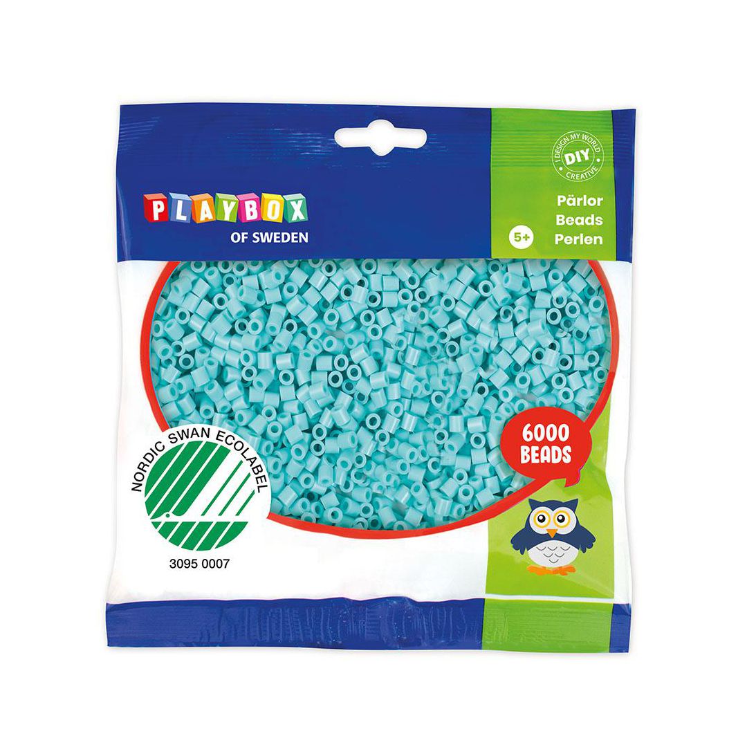 PLAYBOX Rörpärlor pastellturkos 6000/fp | Skola och förskola - Hobbymaterial - Nabbipärlor - Rörpärlor | Kontorsexperten
