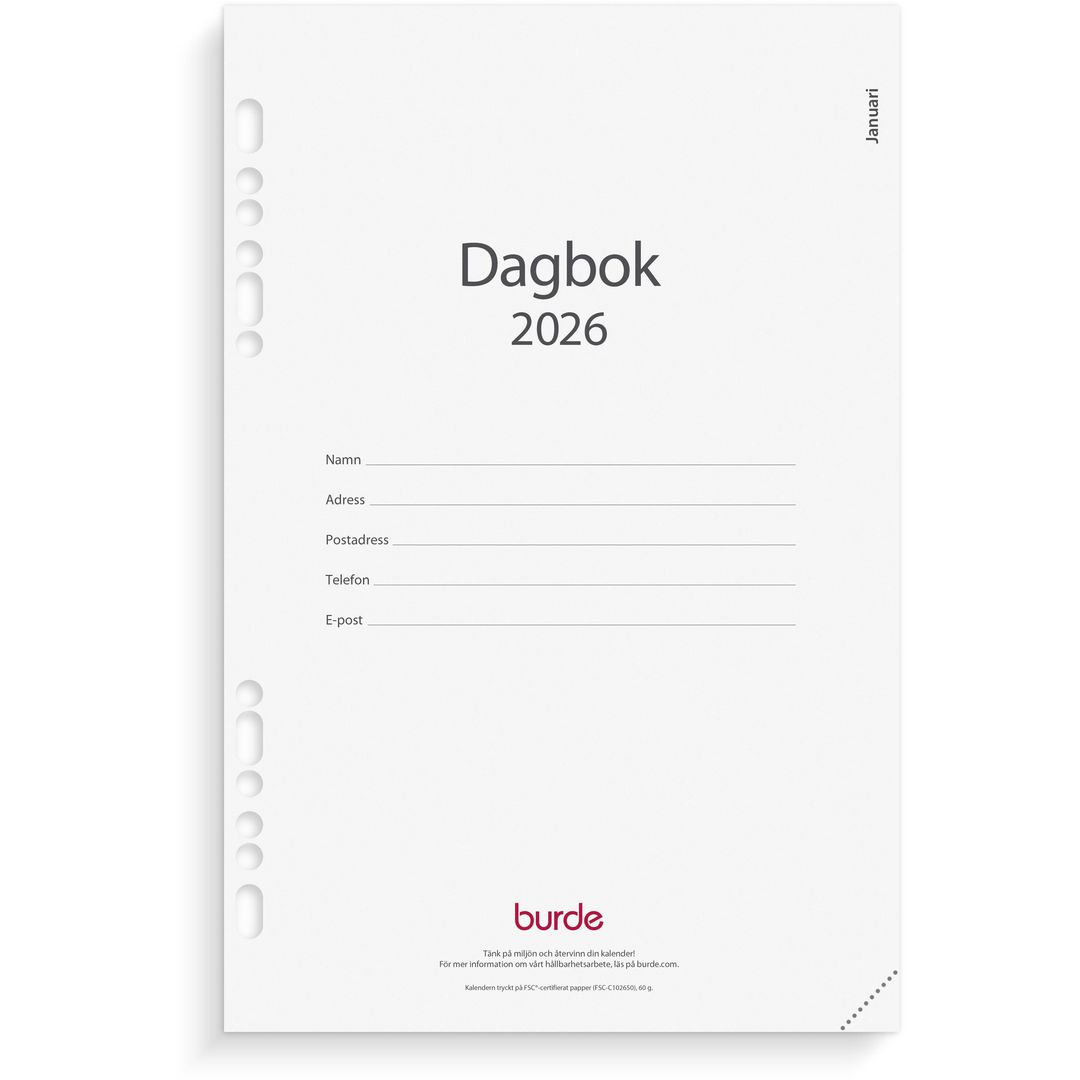 Burde Business kalendersats Dagbok 2026 | Almanackor och kalendrar - Systemkalendrar - Business | Kontorsexperten