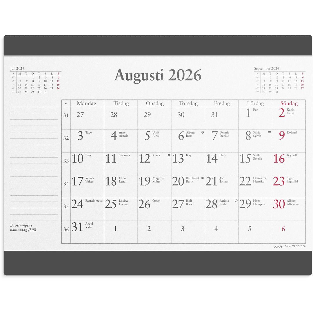 BURDE Musmatta Månadsblock 2026 | Almanackor och kalendrar - Bordskalendrar och skrivunderlägg - Skrivunderlägg - Kalender | Kontorsexperten