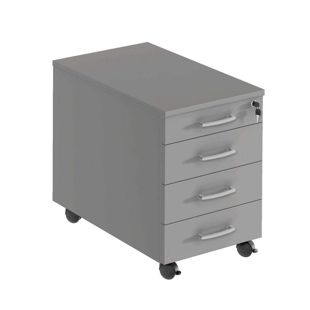 DENORD DESIGN Hurts mobil 4 lådig, djup 600 mm grå | Kontorsmöbler och inredning - Bord och hurtsar - Hurtsar | Kontorsexperten